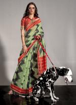 Silk Green Casual Wear Weaving Saree